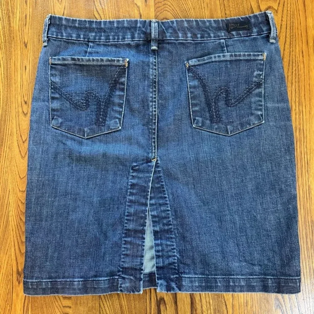 Citizens of Humanity Novak Pencil Skirt Womens 31 Blue‎ Denim Stretch 358-085